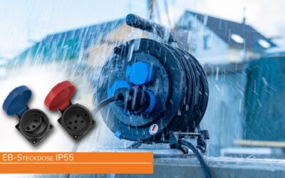 Neu im Sortiment: Einbausteckdosen mit IP55-Schutzart der neuen Norm SN 441011 für den Aussenbereich